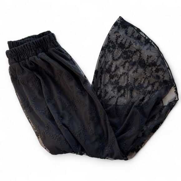 Y2K Black Lace High-Low Midi Skirt with Mini Lining. 90s, Goth, Punk, Whimsygoth - Picture 1 of 6